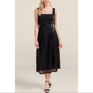 Francesca’s Black Sequin Midi Dress, NWT, L